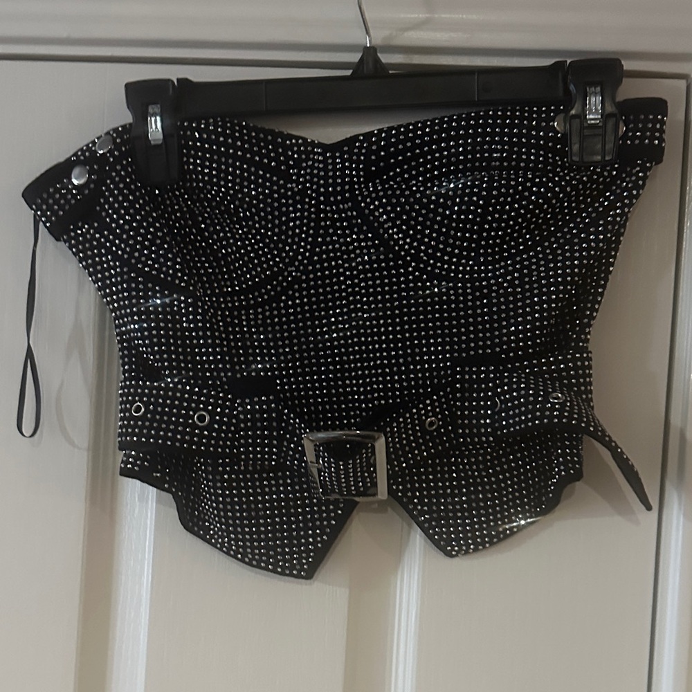 Fashion Nova Black Studded Bodysuit